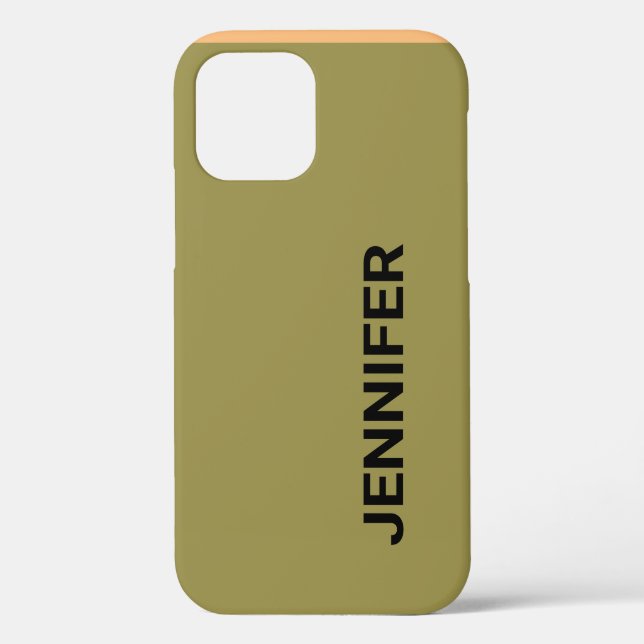 Solid Offbeat Green Individuelle Name Case-Mate iPhone Hülle (Rückseite)