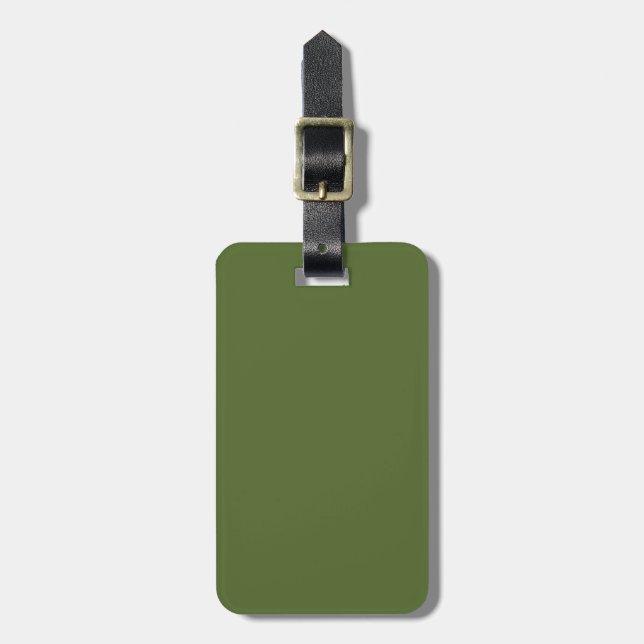 Solid Olive Green Gepäckanhänger (Vorderseite vertikal)