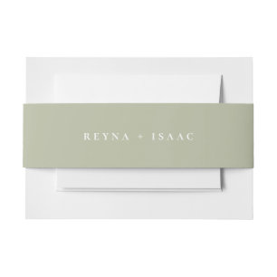 Solid Olive Mist Green Wedding Einladungsbanderole