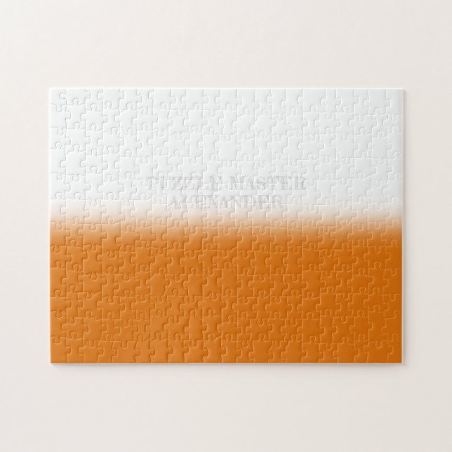 Solid Orange and White Secret Message Personalized (Horizontal)