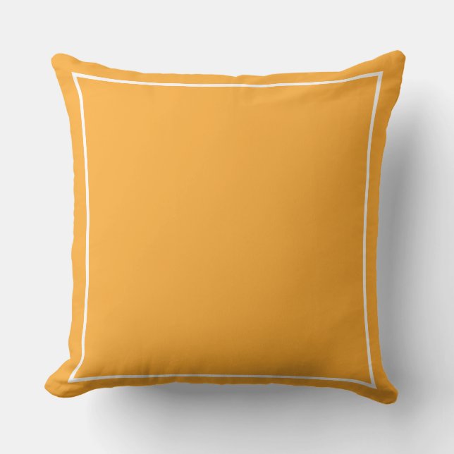 Solid Orange Marigold mit weißem Trimm Kissen (Vorderseite)