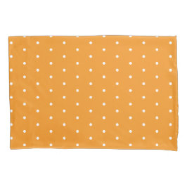 Solid Orange with White Dots Standard Size Kissenbezug