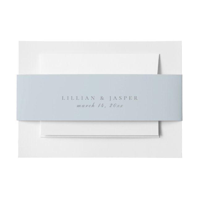 Solid Pastel Blue Wedding Einladungsbanderole (Vorderseite Beispiel)
