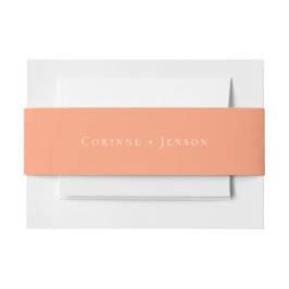 Solid Peach Cantaloupe Wedding Einladungsbanderole