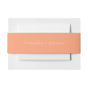 Solid Peach Cantaloupe Wedding Einladungsbanderole