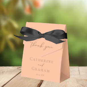 Solid Peach Minimalistisch Typografy Summer Weddin Geschenkschachtel
