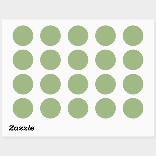 Solid plain sage green runder aufkleber (Blatt)