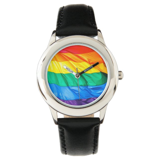 Solid Pride - Gay Pride Flag geschlossen Armbanduhr (Vorderseite)