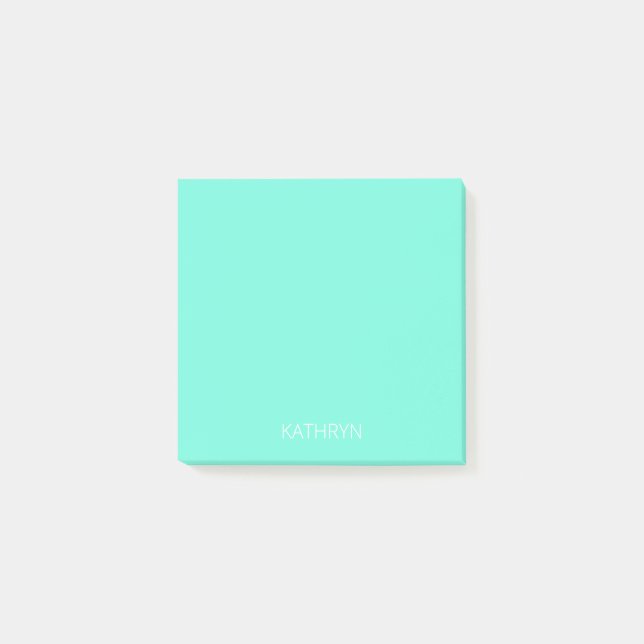 solid rich royal mint green post-it klebezettel (Vorderseite)