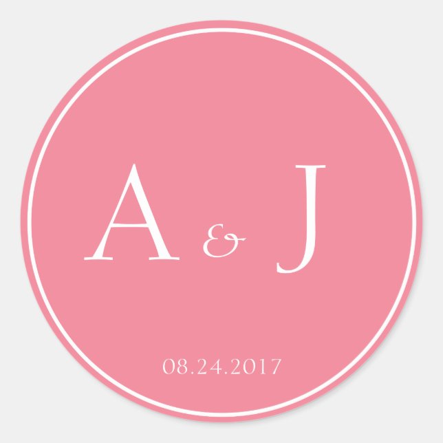 Solid rosa Rundkleber Runder Aufkleber (Vorderseite)