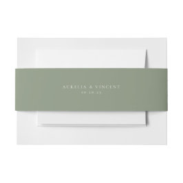 Solid Sage Green Wedding Einladungsbanderole