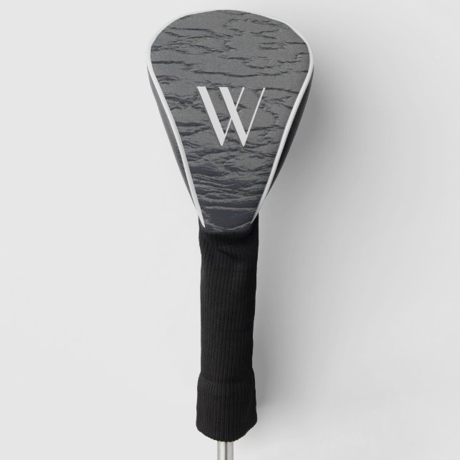 Solid Slate Gray Monogram Golf Headcover (Vorderseite)