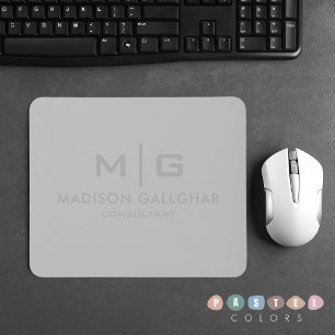 Solid Soft Light Gray Pastel Steel Grau Farbe Mousepad