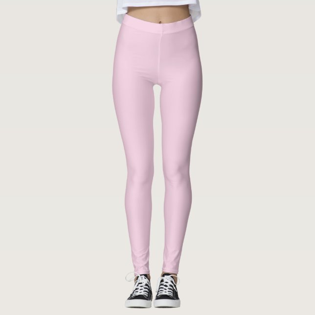 Solid Soft Pastel Pink Leggings Minimalist Athleis (Vorderseite)