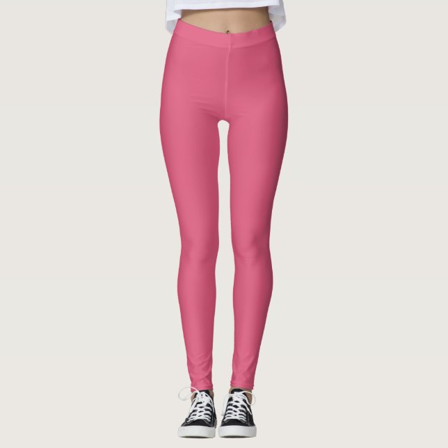 Solid Soft Pastel Pink Leggings Minimalist Athleis (Vorderseite)