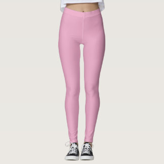 Solid Soft Pastel Pink Leggings Minimalist Athleis