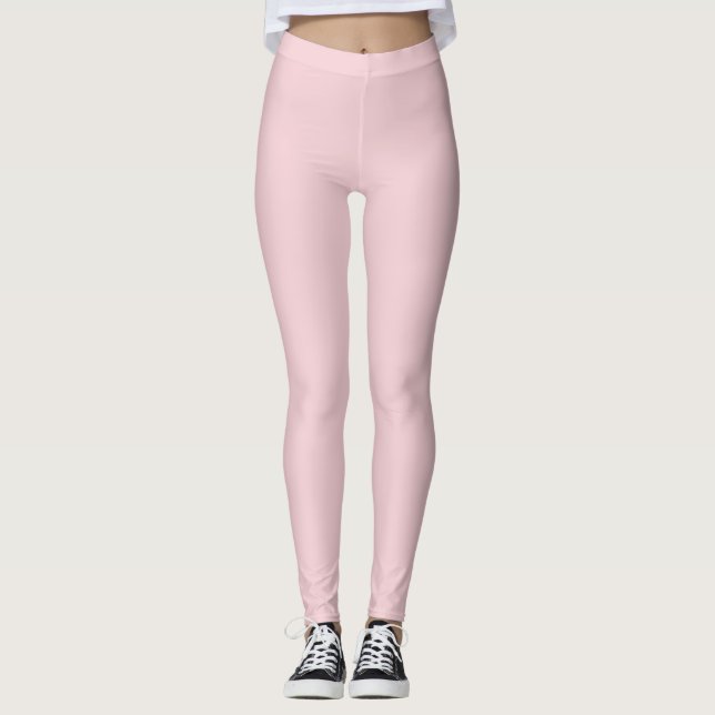 Solid Soft Pastel Pink Leggings Minimalist Athleis (Vorderseite)