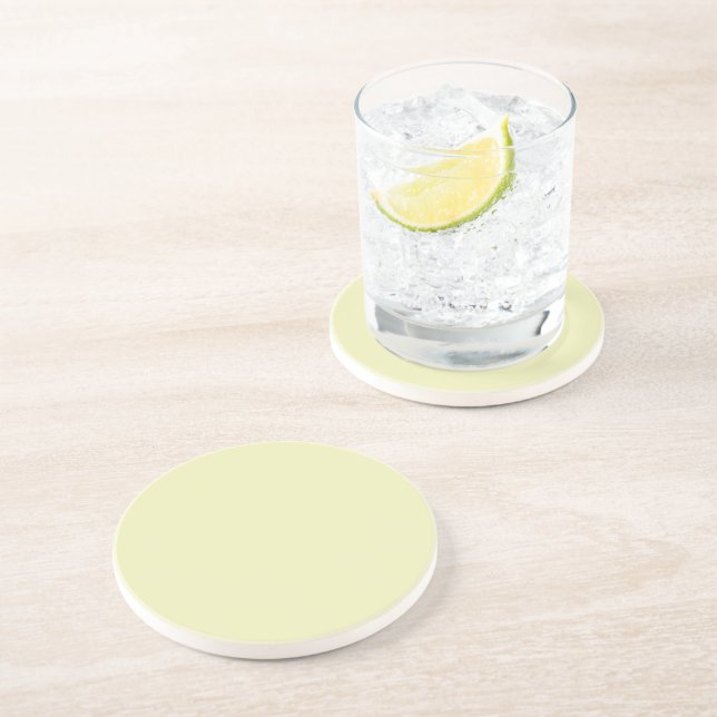 Solid Soft Pastel Yellow Coaster Getränkeuntersetzer (Seite)
