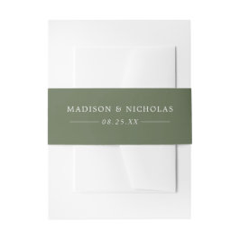 Solid Tropical Palm Green Wedding Einladungsbanderole