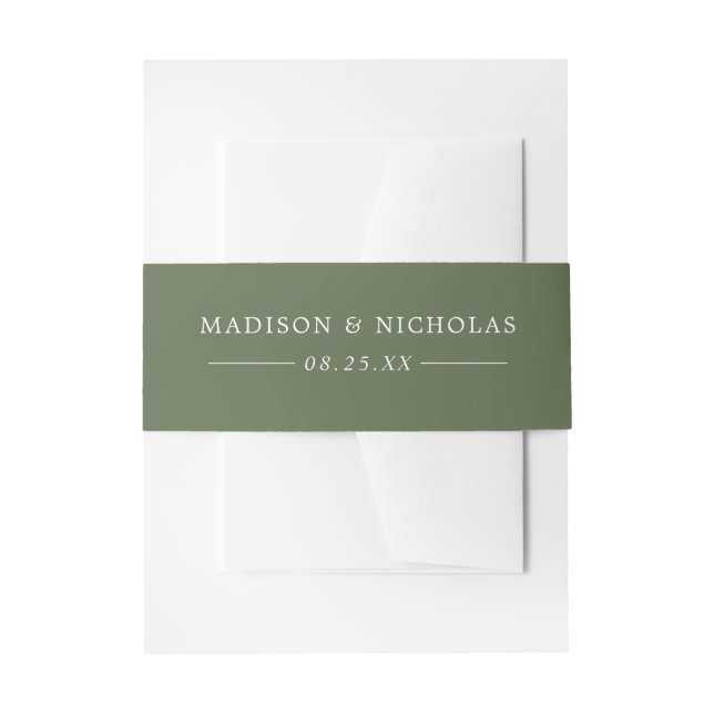 Solid Tropical Palm Green Wedding Einladungsbanderole (Vorderseite Beispiel)