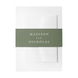 Solid Tropical Palm Green Wedding Einladungsbanderole