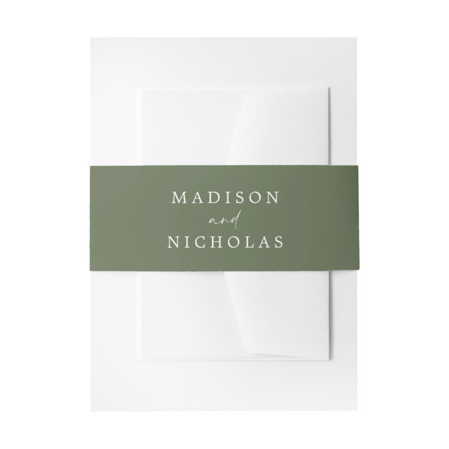 Solid Tropical Palm Green Wedding Einladungsbanderole (Vorderseite Beispiel)