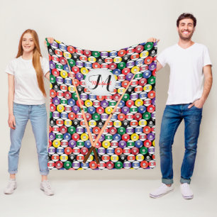 Solid und Stripe 🎱 Billard Balls Fleecedecke