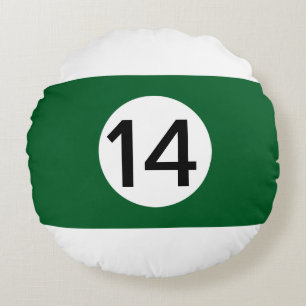 Solid und Stripe Billiard Balls #14 Sammeln alle 1 Rundes Kissen