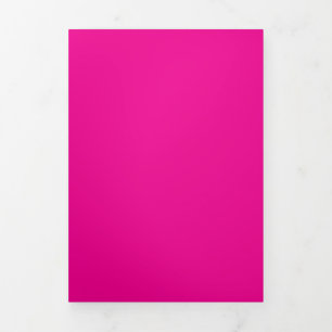 Solid Vibrant Magenta bg   kühne moderne Erscheinu Dreifach Gefaltete Einladung