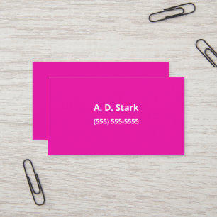 Solid Vivid Pink Minimalistische Visitenkarten Visitenkarte