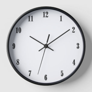 Solid weiß mit schwarzen Zahlen Uhr