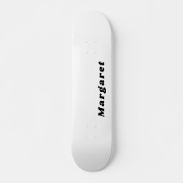 Solid weiße Skateboard mit Ihrem Namen im Stil