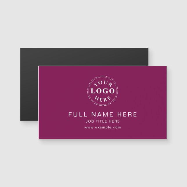 Solid Wine Clean Design Magnetic Business Card Magnetkarte (Vorne/Hinten)