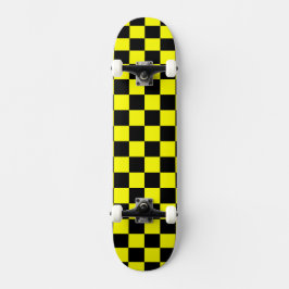 Solid Yellow with Black Square Style Skateboard