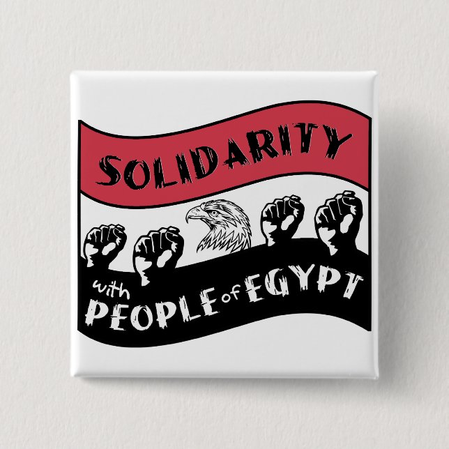 Solidarität mit dem ägyptischen Volk Button (Vorderseite)