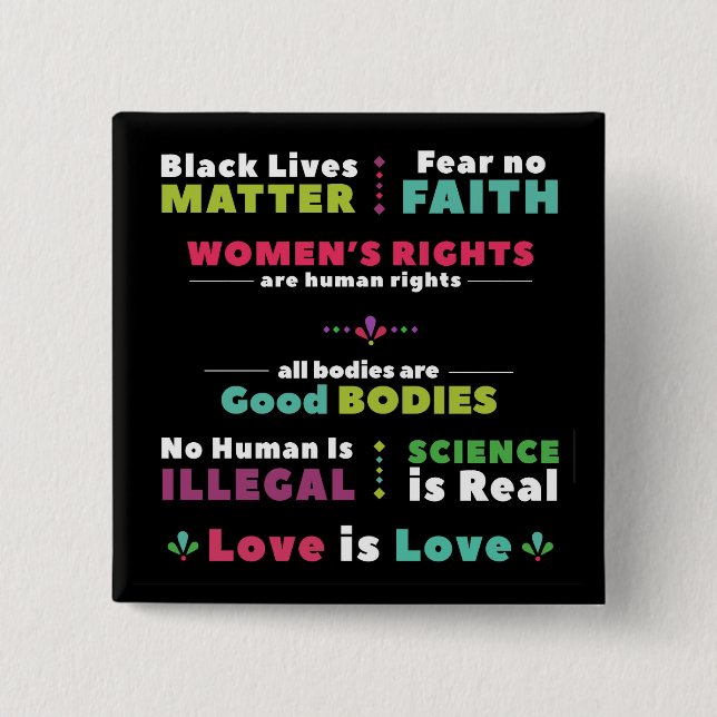 Solidaritäts-Button-Schwarz-Hintergrund Button (Vorderseite)