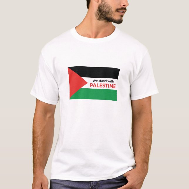 Solidaritätsbekundung: Grundlegende Palästinafahne T-Shirt (Vorderseite)
