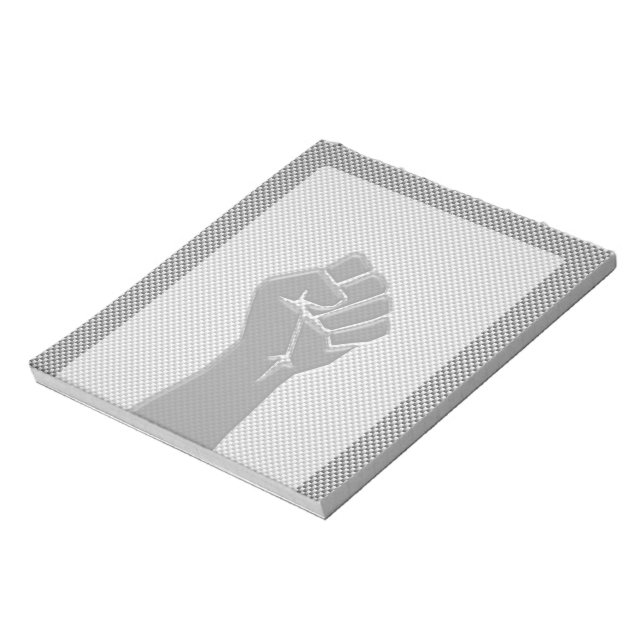 Solidaritätsfaust im Carbon Fibre Style Notizblock (Rotiert)
