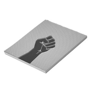 Solidaritätsfaust im Carbon Fibre Style Notizblock