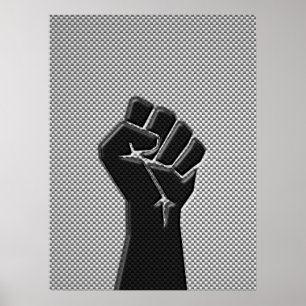 Solidaritätsfaust im Carbon Fibre Style Poster