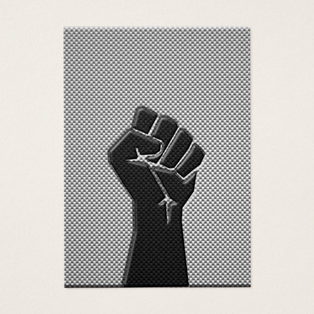 Solidaritätsfaust in Carbon Fibre Print Style (Vorderseite)