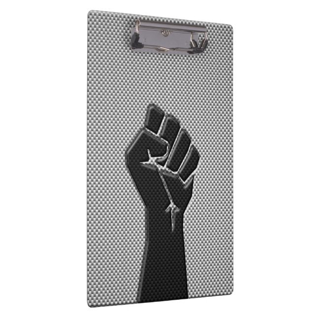 Solidaritätsfaust in Carbon Fibre Print Style Klemmbrett (Rechts)