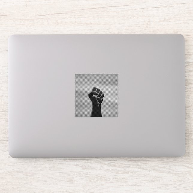 Solidaritätsfaust in der Dekoration aus Kohlenstof Aufkleber (Computer)