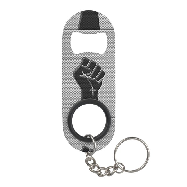 Solidaritätsfaust in der Dekoration aus Kohlenstof Schlüsselanhängerflaschenöffner (Rückseite)