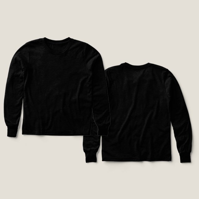 Solide Black Boys Custom Bella Canvas Long (Motif recto et verso)