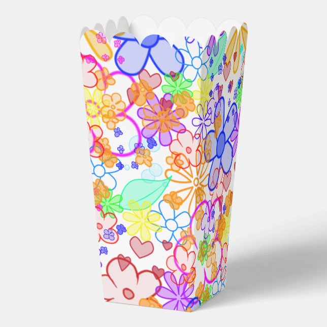 Solide Blume/Blütenmuster 3 Geschenkschachtel (Rückseite)