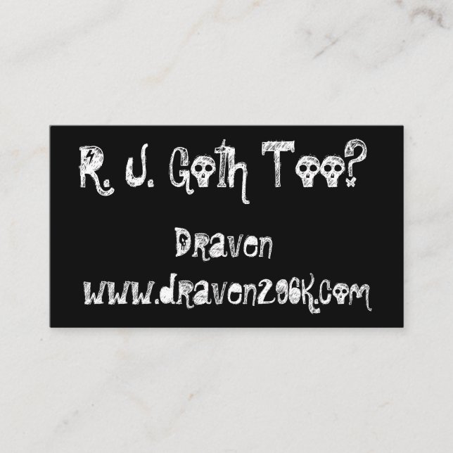Solide Cartes de visite de goth noir (Devant)