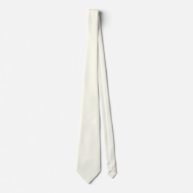 Solide Elfenbeinfarbene Minimalistische Moderne Krawatte (Vorderseite)