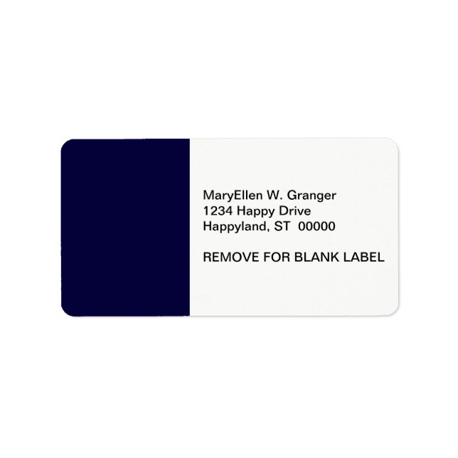 Solide Farbe: Navy Blue Adressaufkleber (Vorne)
