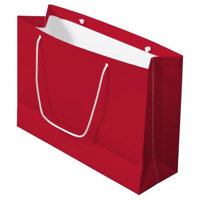 Solide Farbe schlicht, richtig rot Große Geschenktüte (Vorderseite Schrägansicht)